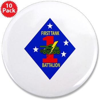1TB1MD - M01 - 01 - 1st Tank Battalion - 1st Mar Div - 3.5" Button (10 pack) - Click Image to Close